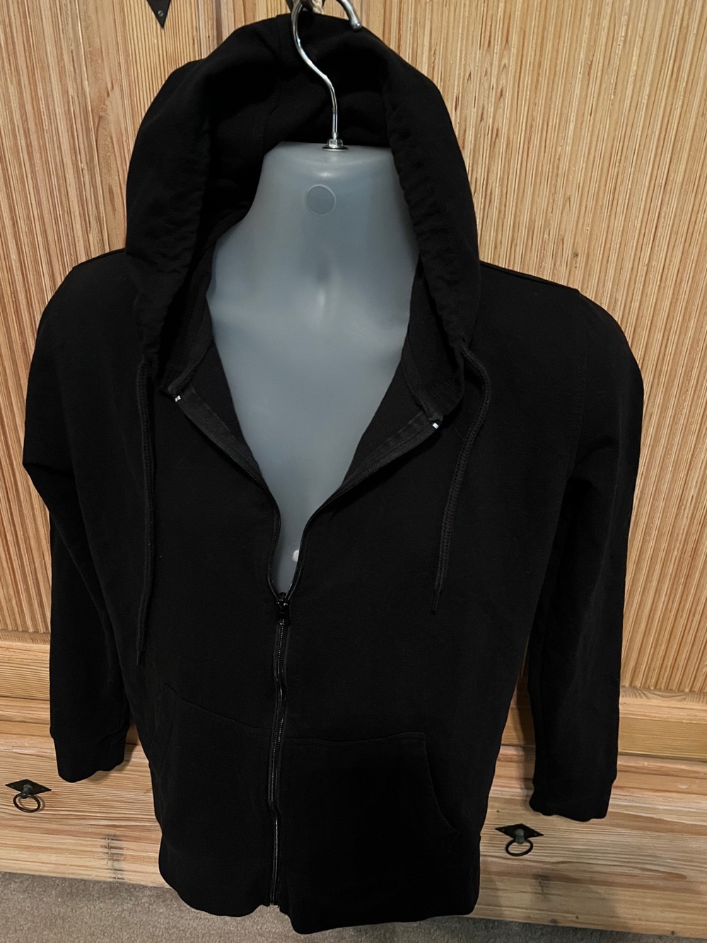 Blu Rock Slim fit Zip up Black Hoodie Jacket Mens Sz S